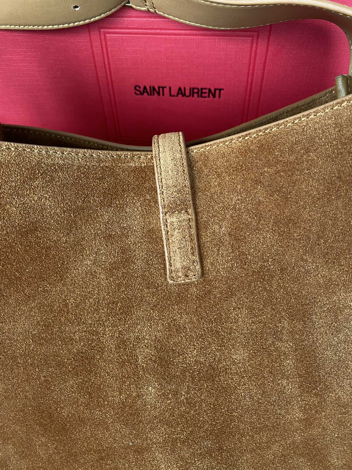 Saint Laurent hobo full leather underarm bag soft series warm brown suede ladies shoulder bag Saint Laurent hobo full leather underarm bag soft series warm brown suede ladies shoulder bag
