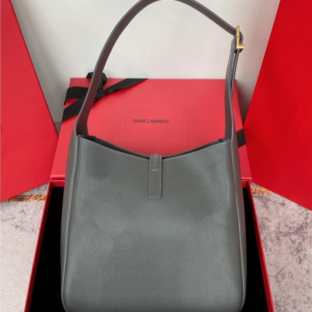 Saint Laurent hobo full leather underarm bag soft series rhino grey suede women's shoulder bag Saint Laurent hobo full leather underarm bag soft series rhino grey suede women's shoulder bag