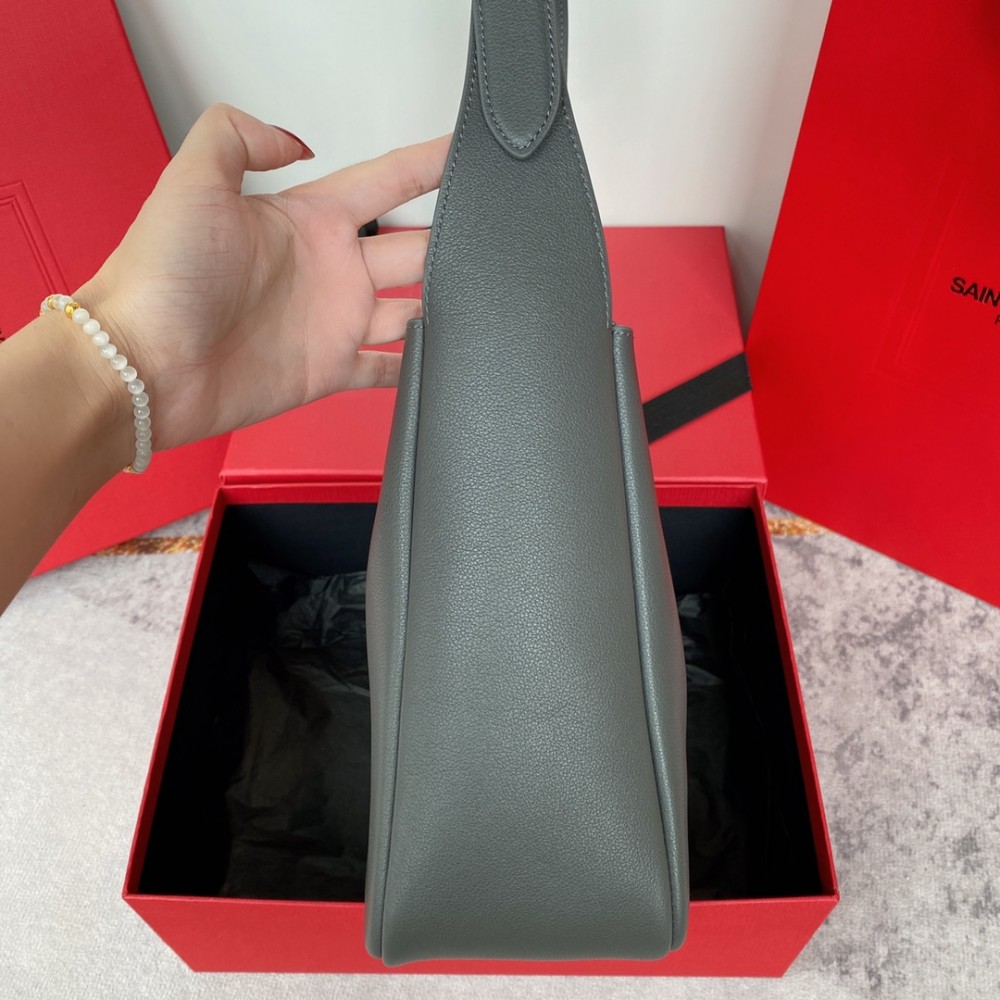 Saint Laurent hobo full leather underarm bag soft series rhino grey suede women's shoulder bag Saint Laurent hobo full leather underarm bag soft series rhino grey suede women's shoulder bag