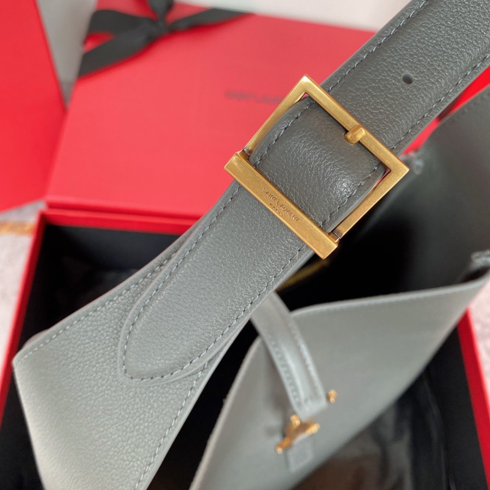 Saint Laurent hobo full leather underarm bag soft series rhino grey suede women's shoulder bag Saint Laurent hobo full leather underarm bag soft series rhino grey suede women's shoulder bag