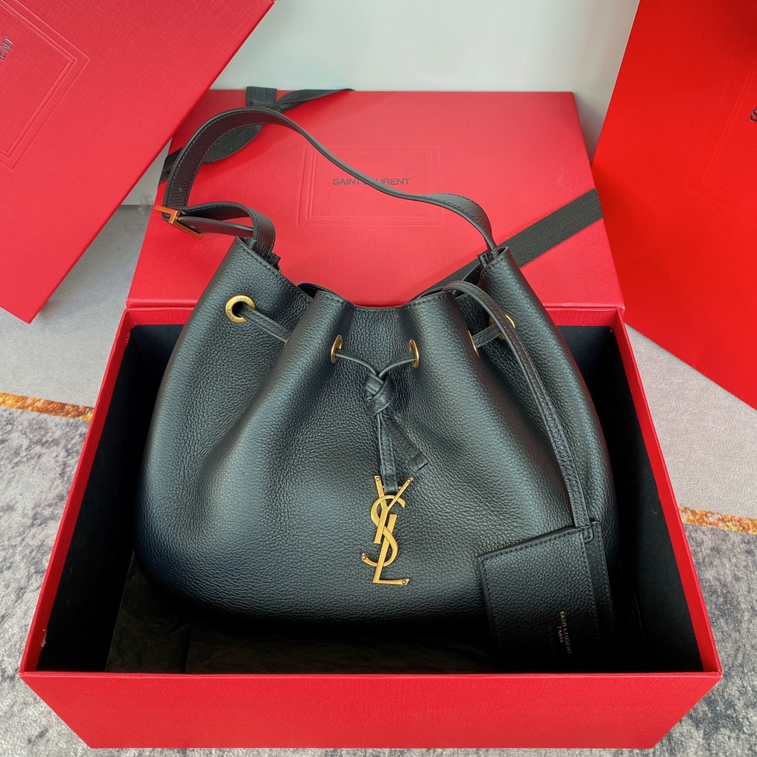 Saint Laurent classic navy blue exquisite hardware retractable bag bucket bag Saint Laurent classic navy blue exquisite hardware retractable bag bucket bag