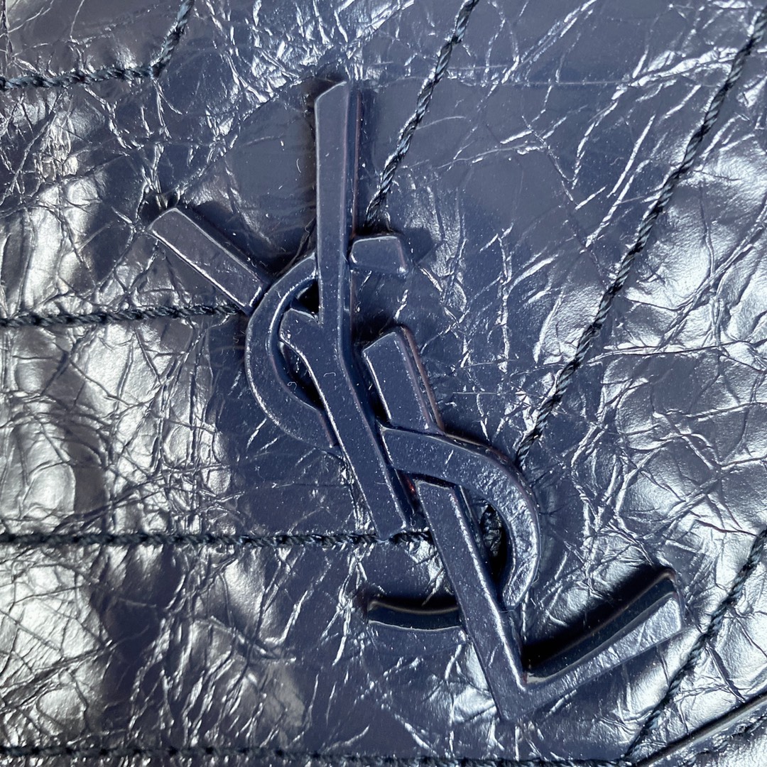 Saint Laurent Niki Grained Navy Blue Exquisite Hardware Lambskin Handbag Saint Laurent Niki Grained Navy Blue Exquisite Hardware Lambskin Handbag