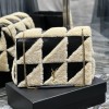 Saint Laurent NIKI series suede black and white contrast women's medium folding vintage leather handbag Saint Laurent NIKI series suede black and white contrast women's medium folding vintage leather handbag