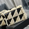 Saint Laurent NIKI series suede black and white contrast women's medium folding vintage leather handbag Saint Laurent NIKI series suede black and white contrast women's medium folding vintage leather handbag