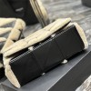 Saint Laurent NIKI series suede black and white contrast women's medium folding vintage leather handbag Saint Laurent NIKI series suede black and white contrast women's medium folding vintage leather handbag