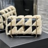 Saint Laurent NIKI series suede black and white contrast women's small folding vintage leather handbag Saint Laurent NIKI series suede black and white contrast women's small folding vintage leather handbag