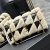 Saint Laurent NIKI series suede black and white contrast women's small folding vintage leather handbag Saint Laurent NIKI series suede black and white contrast women's small folding vintage leather handbag