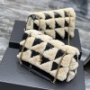 Saint Laurent NIKI series suede black and white contrast women's small folding vintage leather handbag Saint Laurent NIKI series suede black and white contrast women's small folding vintage leather handbag