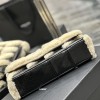 Saint Laurent NIKI series suede black and white contrast women's small folding vintage leather handbag Saint Laurent NIKI series suede black and white contrast women's small folding vintage leather handbag