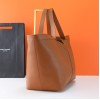 Saint Laurent Jungle Brown Shiny Premium Leather Large Bucket Bag Saint Laurent Jungle Brown Shiny Premium Leather Large Bucket Bag