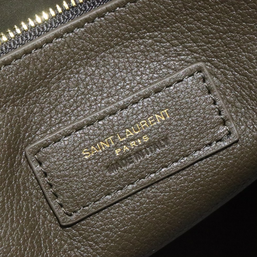 Saint Laurent Jungle Brown Shiny Premium Leather Large Bucket Bag