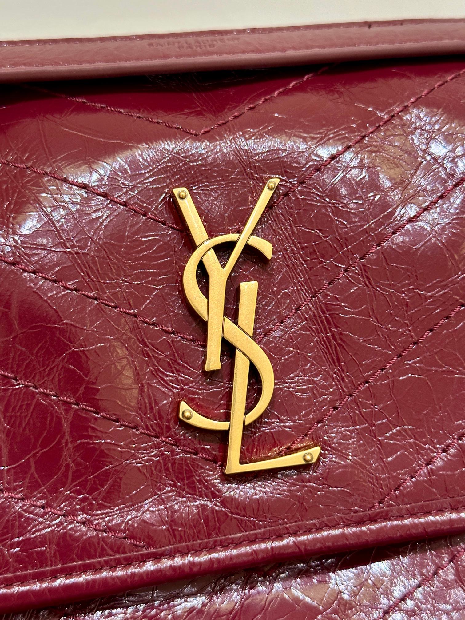 Saint Laurent Niki burgundy flap bag