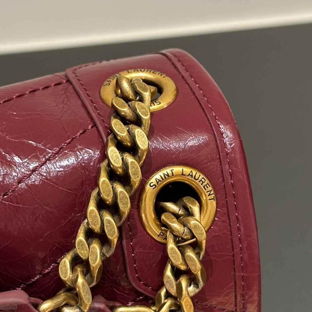 Saint Laurent Niki burgundy flap bag