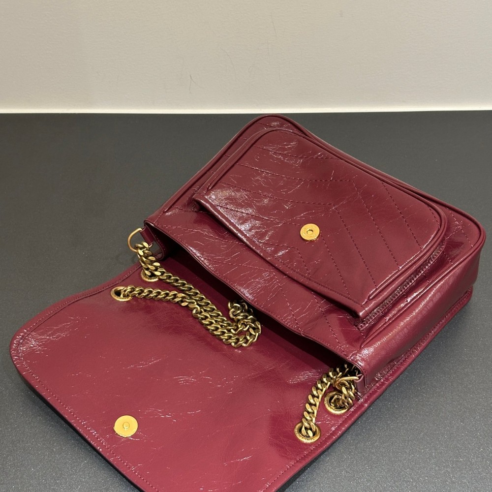 Saint Laurent Niki burgundy flap bag