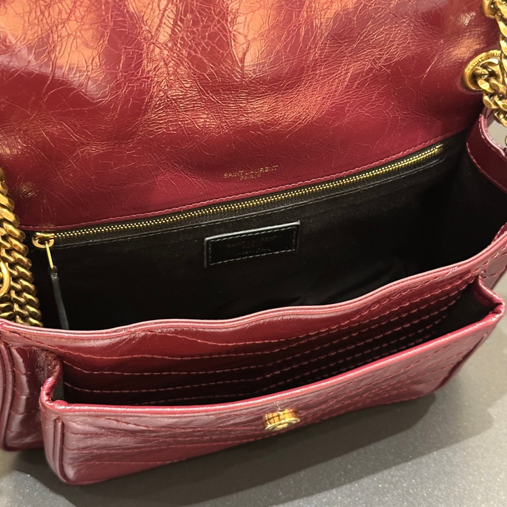 Saint Laurent Niki burgundy flap bag