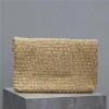 Cassandre Large Envelope Raffia Pouch