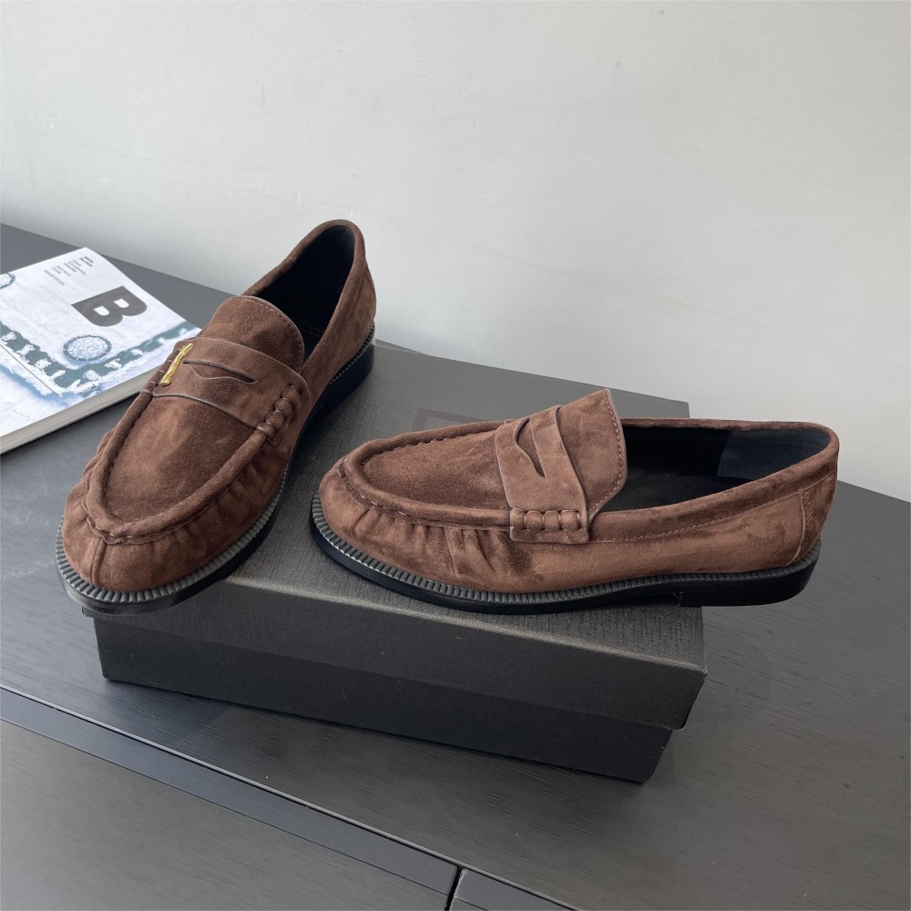 Saint Laurent Le Loafer Supple Suede Penny Loafers