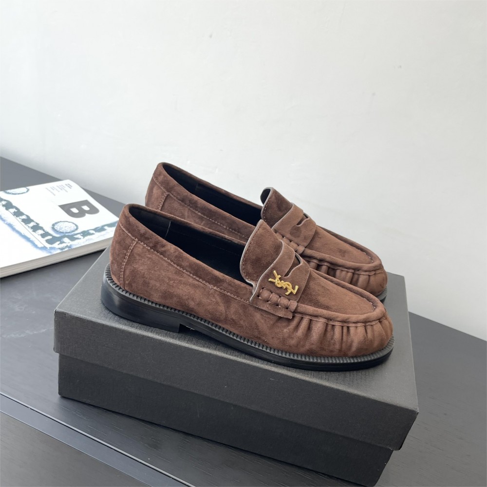 Saint Laurent Le Loafer Supple Suede Penny Loafers