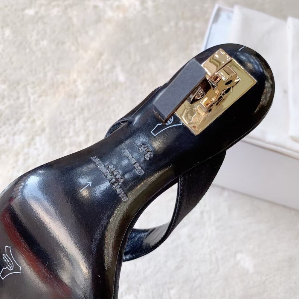 Saint Laurent black leather high heels