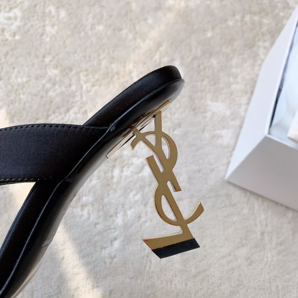 Saint Laurent black leather high heels
