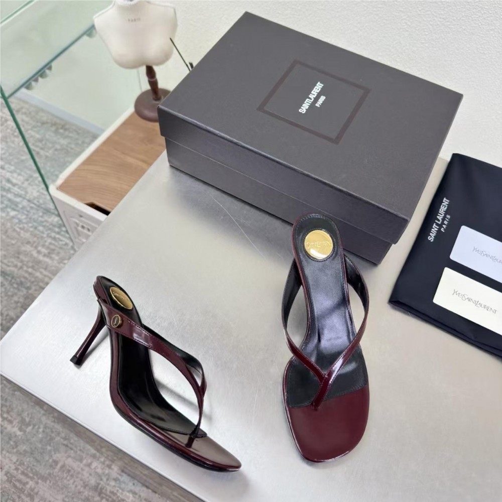 Saint Laurent brown leather high heels