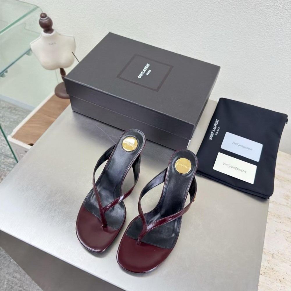 Saint Laurent brown leather high heels