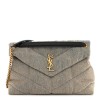 Saint Laurent  Denim Quilted Medium Loulou Puffer Monogram Chain Satchel Azur Saint Laurent  Denim Quilted Medium Loulou Puffer Monogram Chain Satchel Azur