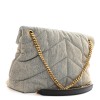 Saint Laurent  Denim Quilted Medium Loulou Puffer Monogram Chain Satchel Azur Saint Laurent  Denim Quilted Medium Loulou Puffer Monogram Chain Satchel Azur
