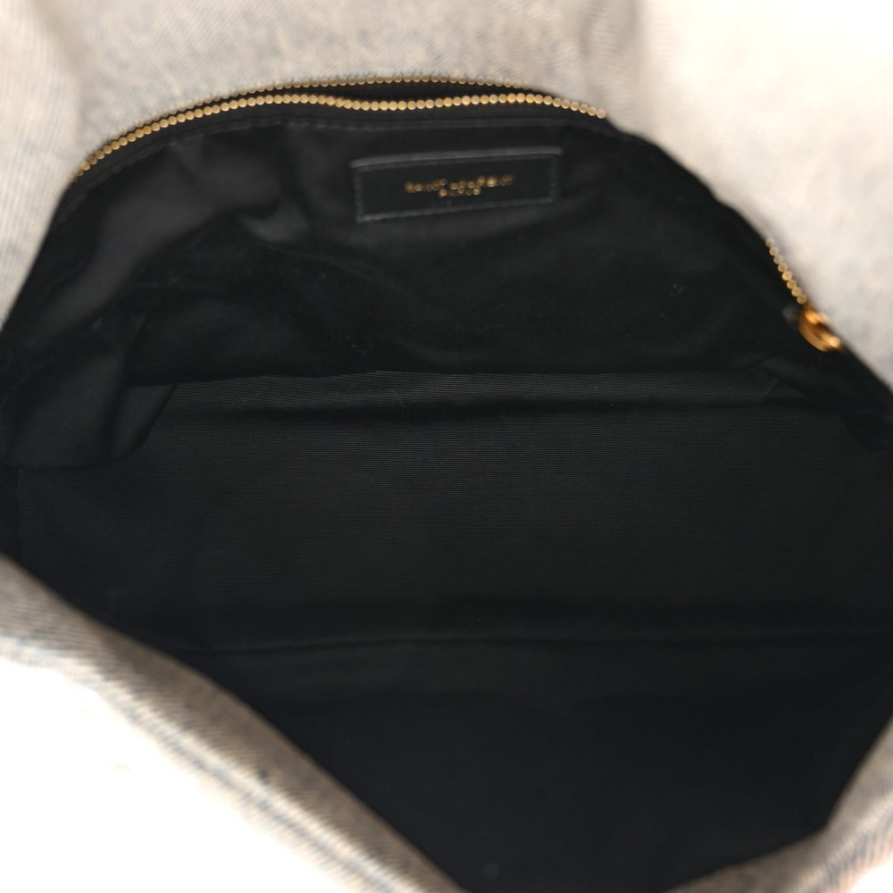 Saint Laurent  Denim Quilted Medium Loulou Puffer Monogram Chain Satchel Azur Saint Laurent  Denim Quilted Medium Loulou Puffer Monogram Chain Satchel Azur