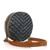SAINT LAURENT Denim Quilted Monogram Round Crossbody Bag Rodeo Blue SAINT LAURENT Denim Quilted Monogram Round Crossbody Bag Rodeo Blue