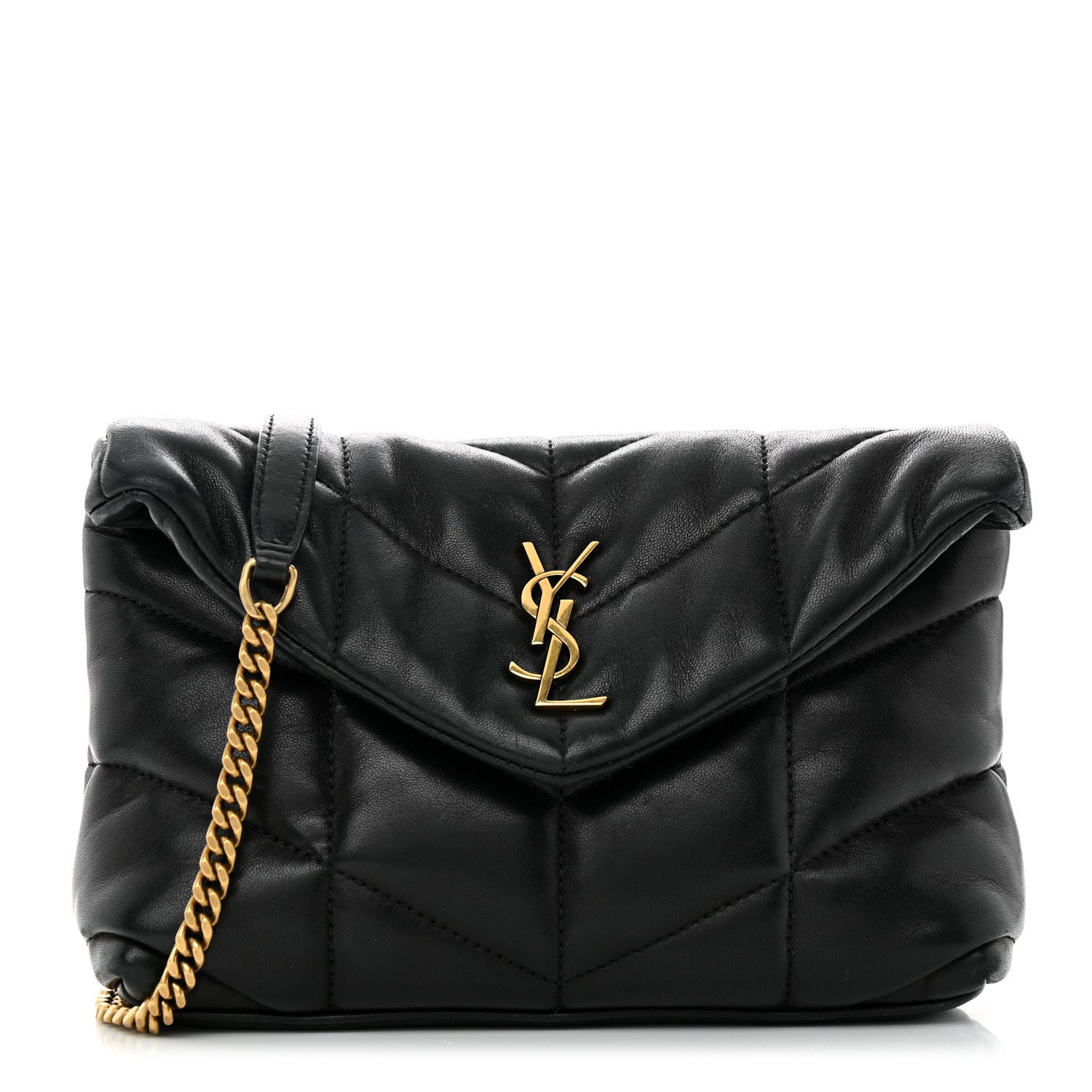 Saint Laurent  Calfskin Y Quilted Monogram Toy Loulou Crossbody Bag Black Saint Laurent  Calfskin Y Quilted Monogram Toy Loulou Crossbody Bag Black