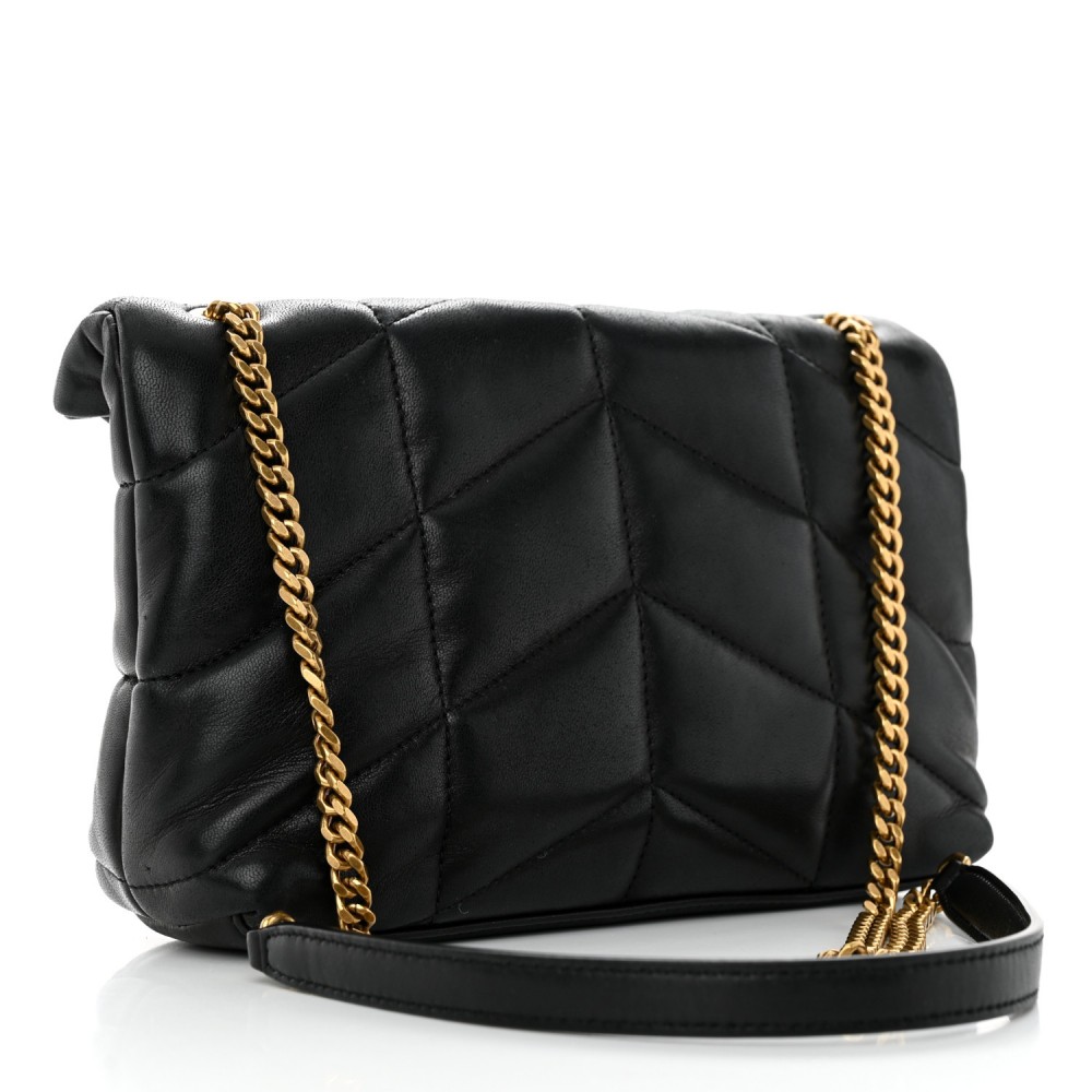 Saint Laurent  Calfskin Y Quilted Monogram Toy Loulou Crossbody Bag Black Saint Laurent  Calfskin Y Quilted Monogram Toy Loulou Crossbody Bag Black