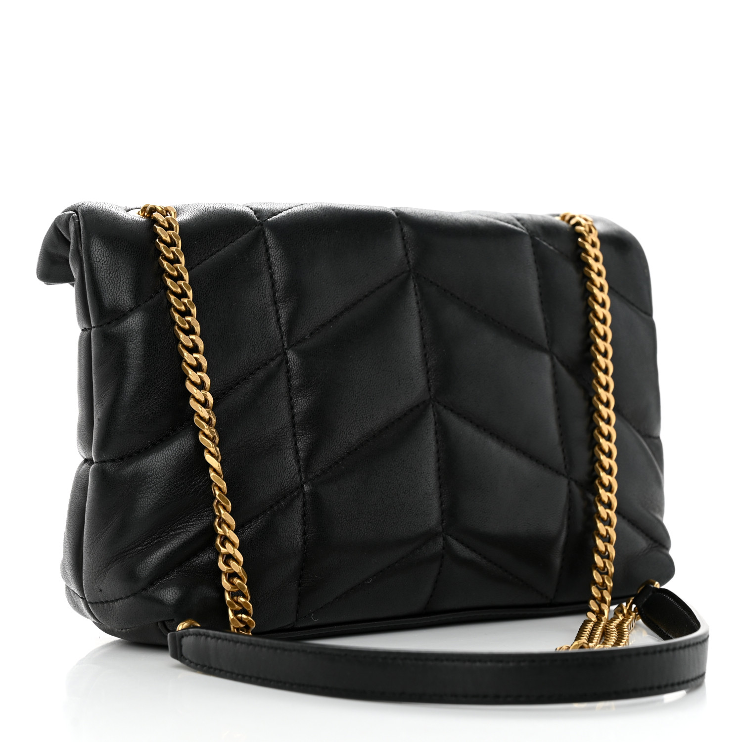 Saint Laurent  Calfskin Y Quilted Monogram Toy Loulou Crossbody Bag Black Saint Laurent  Calfskin Y Quilted Monogram Toy Loulou Crossbody Bag Black