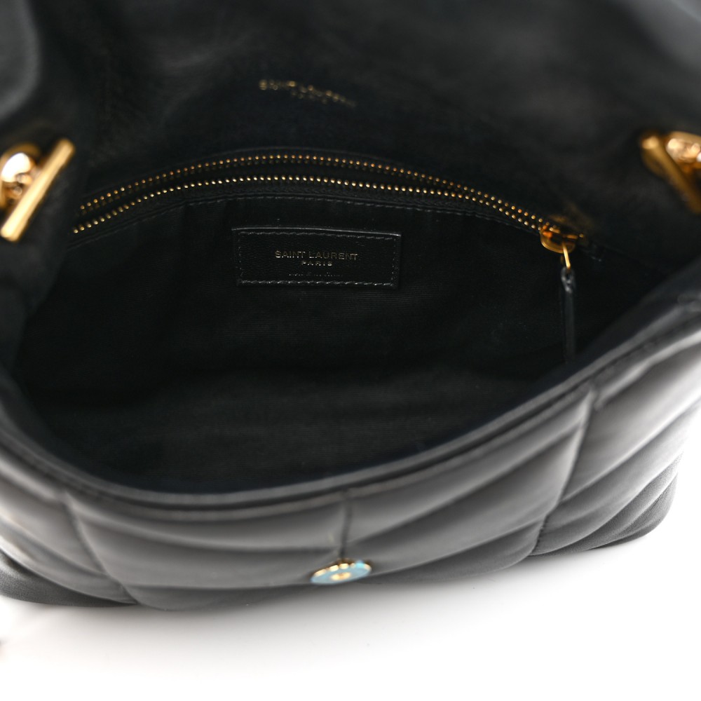 Saint Laurent  Calfskin Y Quilted Monogram Toy Loulou Crossbody Bag Black Saint Laurent  Calfskin Y Quilted Monogram Toy Loulou Crossbody Bag Black